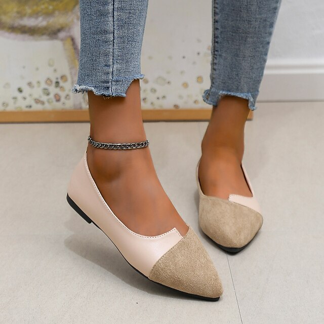 Women's Pointed – Toe Slip-On Elegant Flats Two-Tone