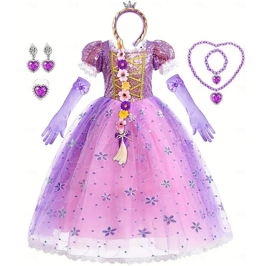 Party Fairytale Rapunzel Girl Theme Princess Sofia Flower Dress