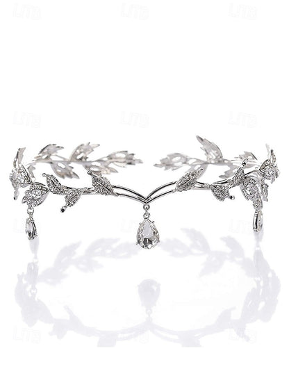 Leaf with Headpiece Gold Vintage Gemstone Blue – Drops