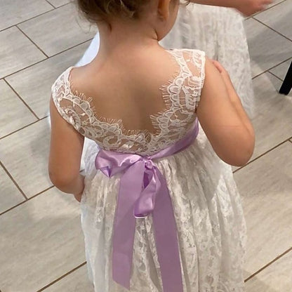 Sleeveless Wedding Solid Dress Colored Party Kids Girls'