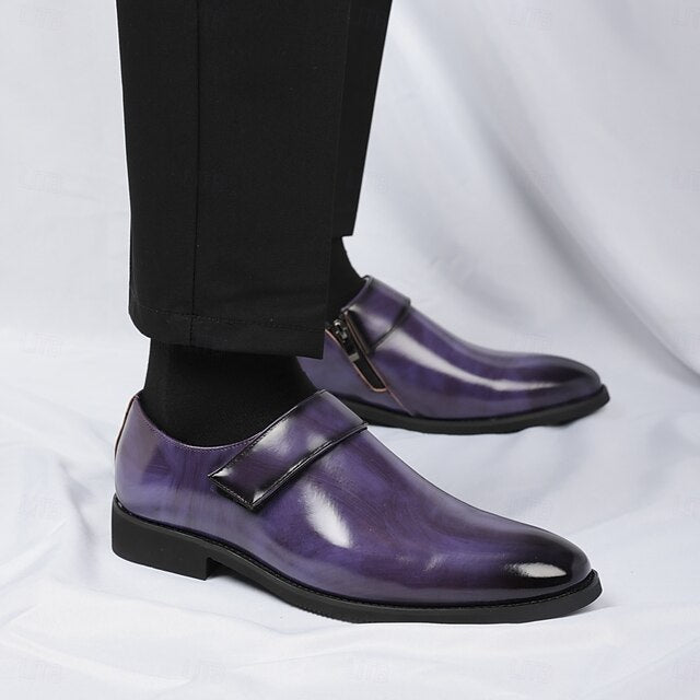 Business Shoes Brown Loafers Slip-On Leather Men's