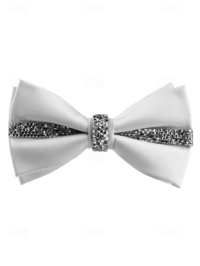 Burgundy Embellishment Crystal Elegant Tie – Satin Bow with