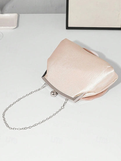 Flower Evening Elegant Satin – Women's Purse Rose Clutch