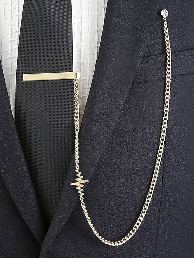 Silver – Nautical Chain Ship Men's with Design Tie Wheel