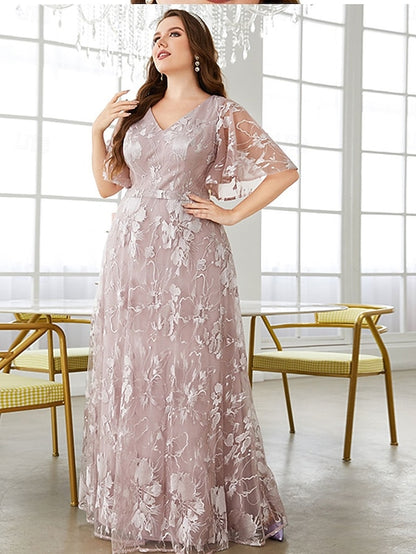 Mother Size Elegant V Plus Neck the Bride Dress of Curve