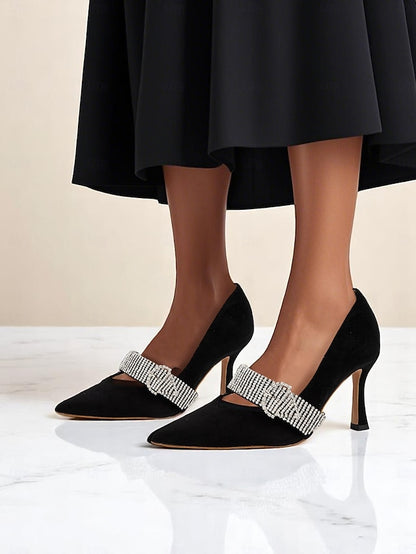 Pumps Slingback with Rhinestone-Embellished Women's