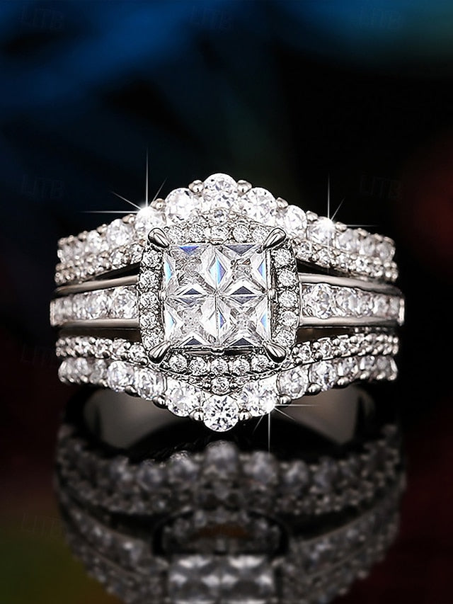 Wedding with Ring Cubic Set Luxury Zirconia