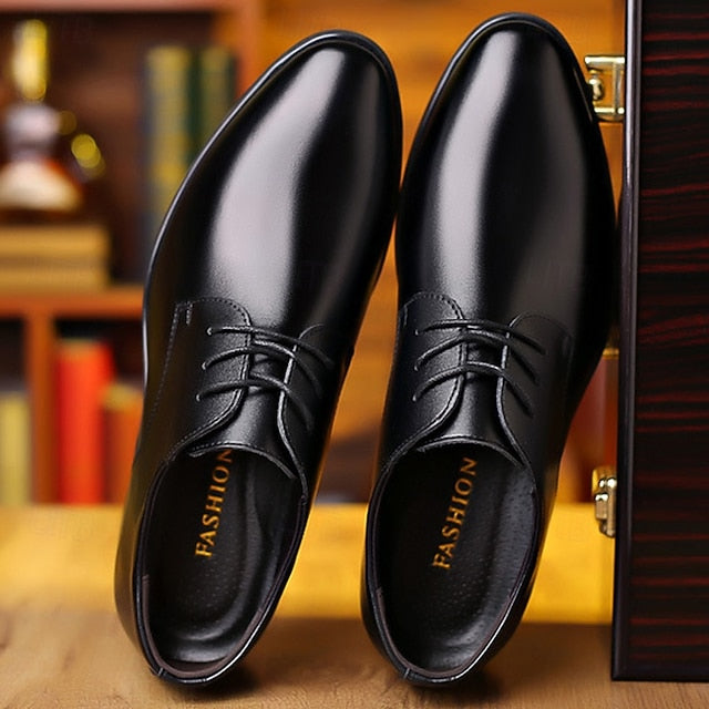 Lace-Up Black Glossy Classic Formal – Shoes Derby Men's