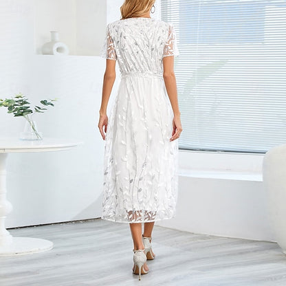 Mother Neck Elegant V Bride the A-Line Dress Sequin of