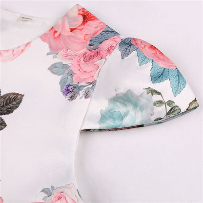 Kids Dress Floral Girls' Sleeve Short Party Flower