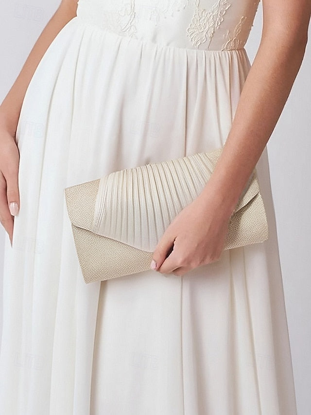 Champagne Bag Design – Clutch Pleated with Glitter Evening