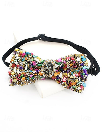 Adjustable Luxury Men's – Gemstone with Strap Bow Tie
