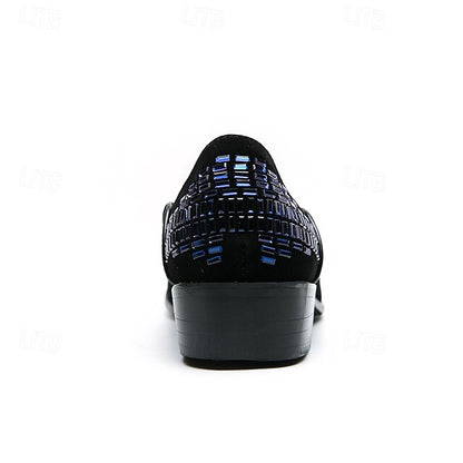 Men's Silver Prom Woven Strap Loafers and Elegant Monk –