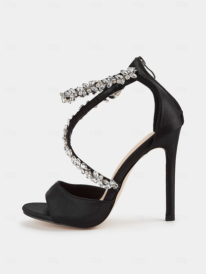 Heels Rhinestone-Embellished Elegant Stiletto – Women's