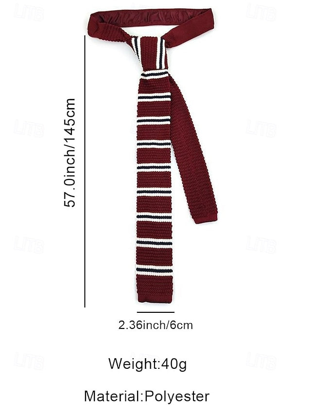 Tie Stylish - Woven Men's Knit Neck Stripe Christmas