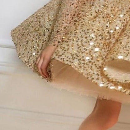 Girls' Sequin Little Line A Kids Party Dress