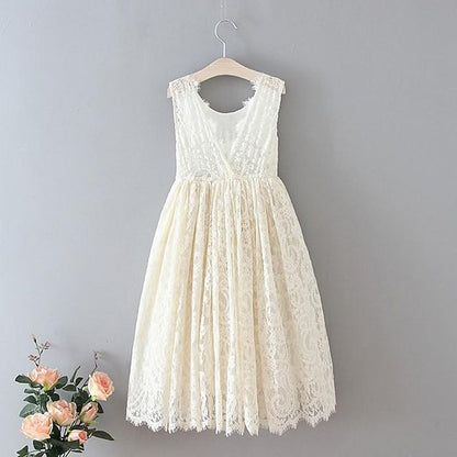 Sleeveless Wedding Solid Dress Colored Party Kids Girls'