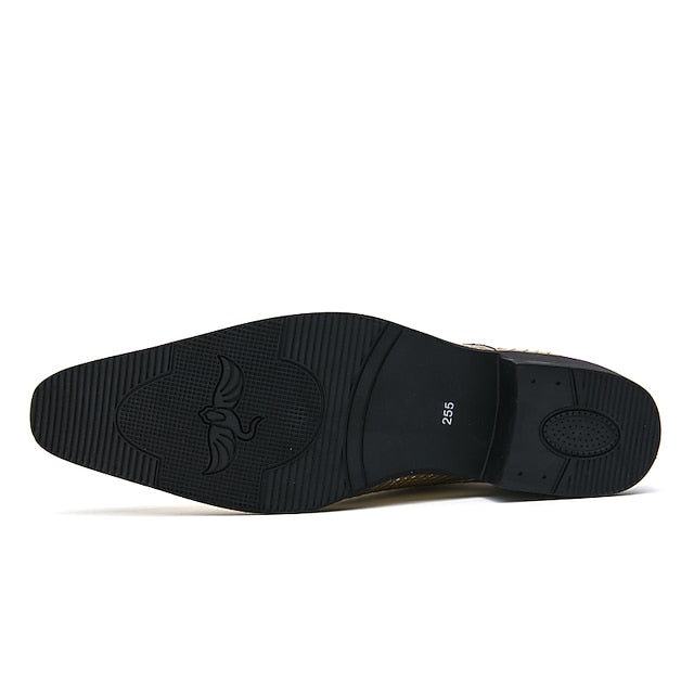 Men's Gold Oxford Metallic Faux Shiny – Shoes