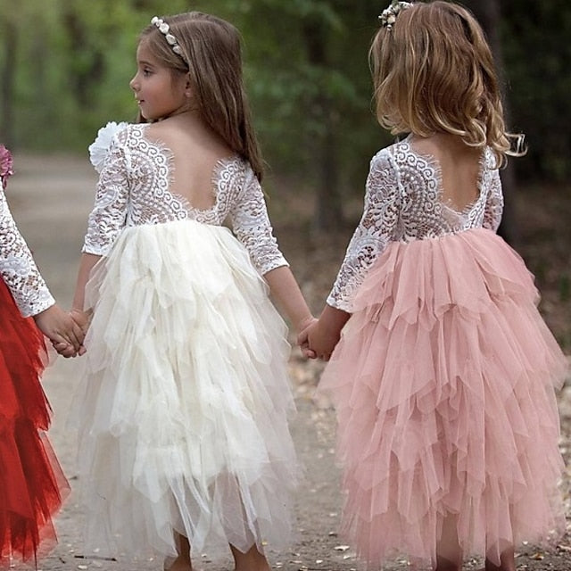 Girl Girls' Wedding Dress Party Flower