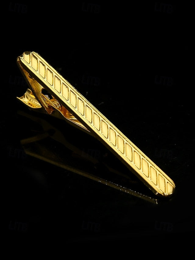 for with Design Elegant Inlay Tie Sleek Men Clip Gold Black –