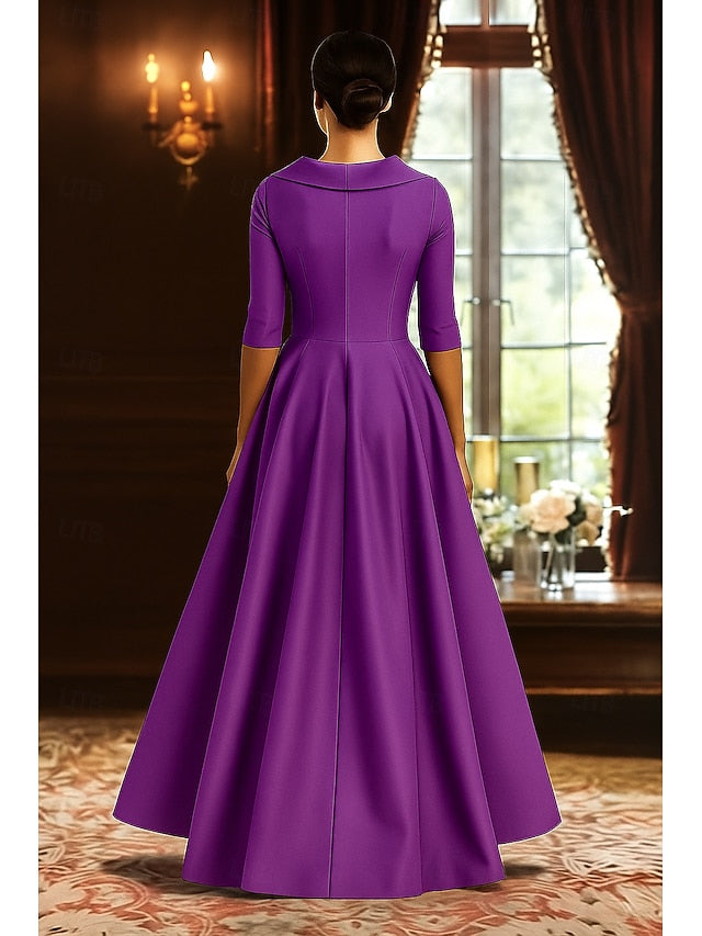 A-Line Elegant Dress the Mother Red of Split Bride Black High
