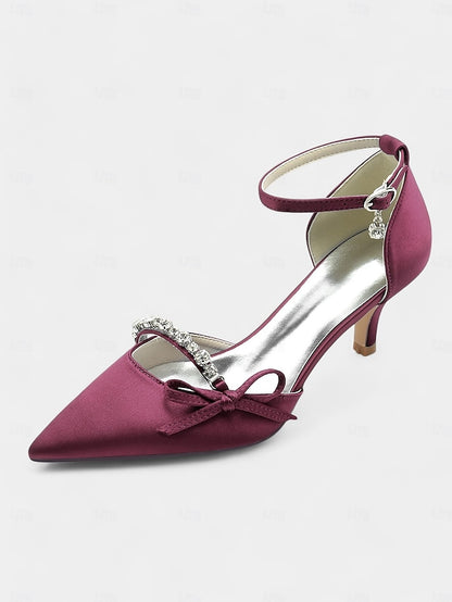 Kitten Shoes for Wedding Elegant Women – Heel Pointed-Toe