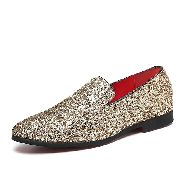 Silver Glitter with Loafers Slip-On Design and Men's