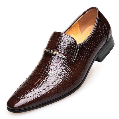Faux Loafers - Pattern Crocodile Men's Brown Leather