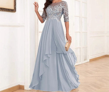 of Mother Simple Neck Floor Crew Dress Elegant Bride the