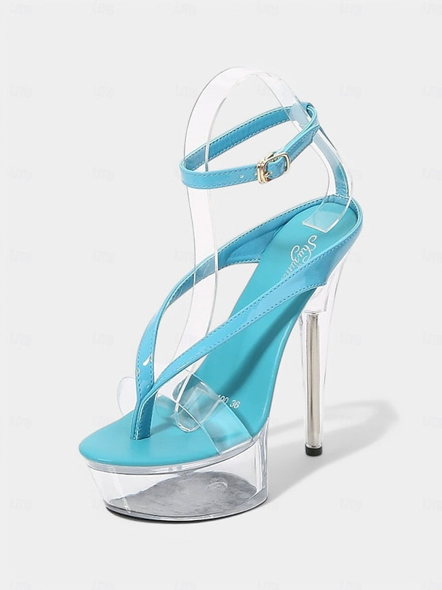 – Platform Heel Nightclub Clear Sandals Lavender Sexy