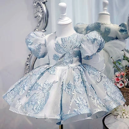 Sleeve Spring Summer Dress Short 3D colour Girls' Wedding