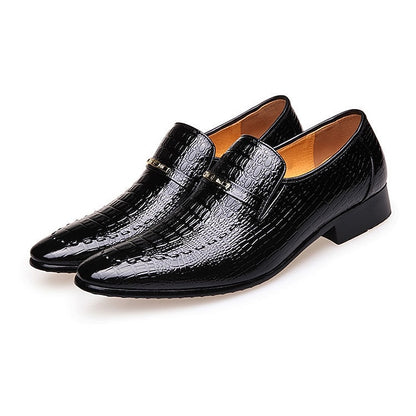 Faux Loafers - Pattern Crocodile Men's Brown Leather