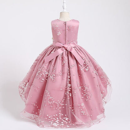 Dress Kids Sleeveless Solid Colored Floral Girls' Wedding