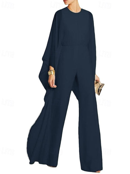 Simple Mother the Dress of Bride Jumpsuit Elegant Cape