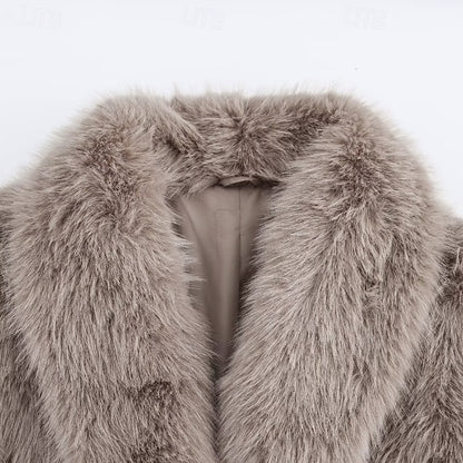 Pocket Warm Coat Comfortable Fur Faux Women's Buttons