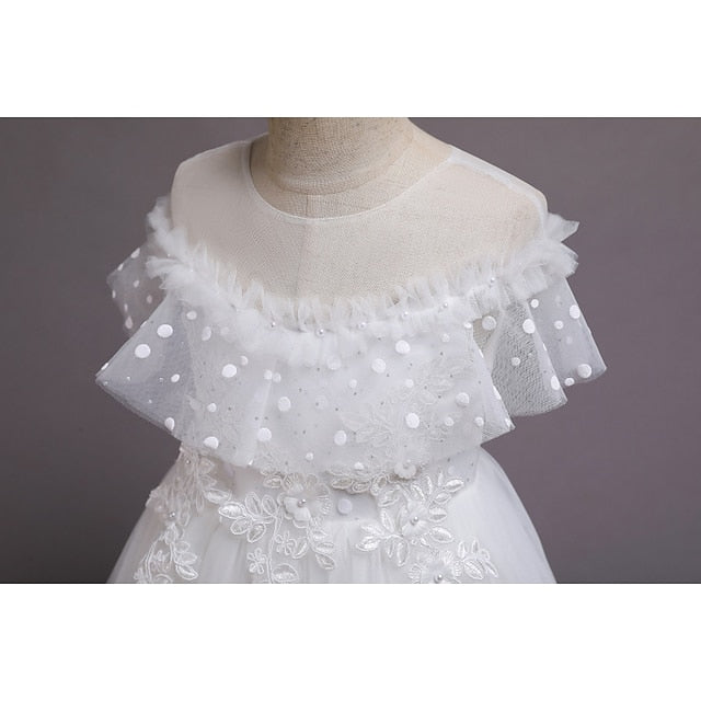 Kids Girls' Flower Dress Party Solid Color Girl