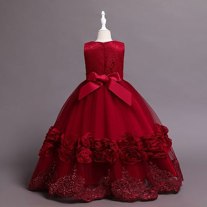 Dress Floral Girls' A Kids Little Plain Line Party