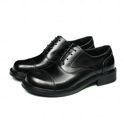 Cap Men's Leather Shoes- Toe First Genuine Oxford