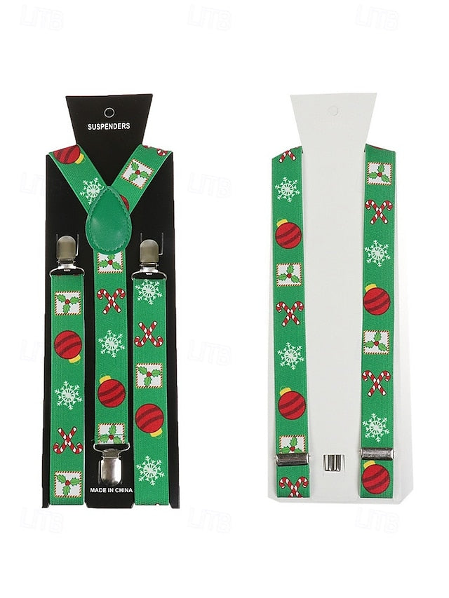 Christmas Men's Suspenders Snowman with