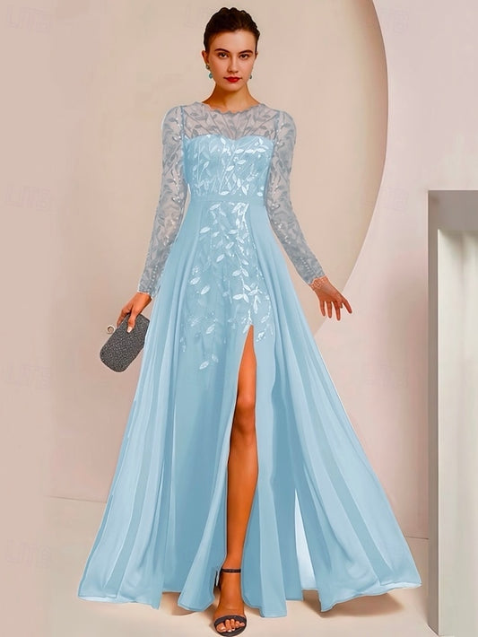 Dress Guest Mother the A-Line Elegant Jewel of Bride Wedding