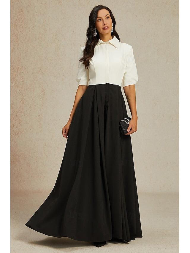 Dress the Elegant A-Line Party Mother Bride of Shirt Collar