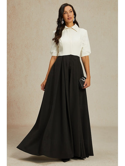 Dress the Elegant A-Line Party Mother Bride of Shirt Collar