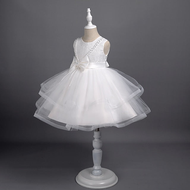 Party Color Toddler Solid Girls' Dress Sleeveless