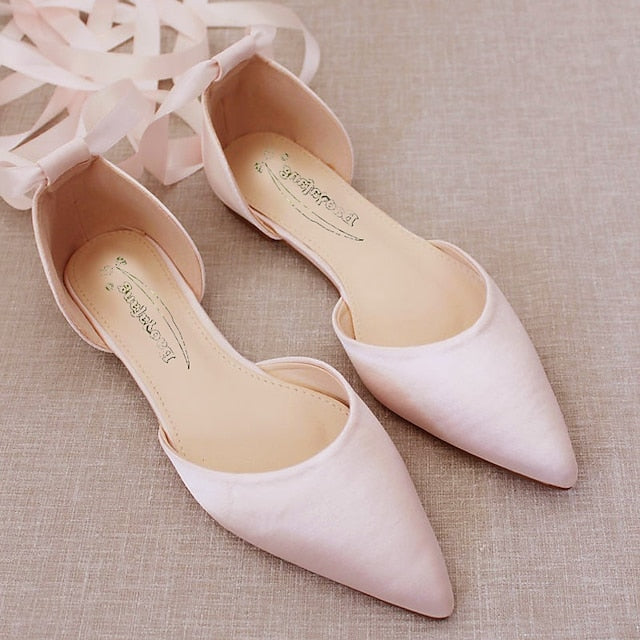 Comfortable Ballet Ribbon Satin Tie – Women's Flats