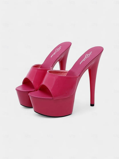 with Heels Patent Platform High Red Leather Women's