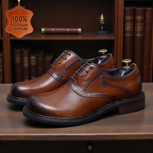 Men's Shoes- Genuine Layer First Oxford Leather