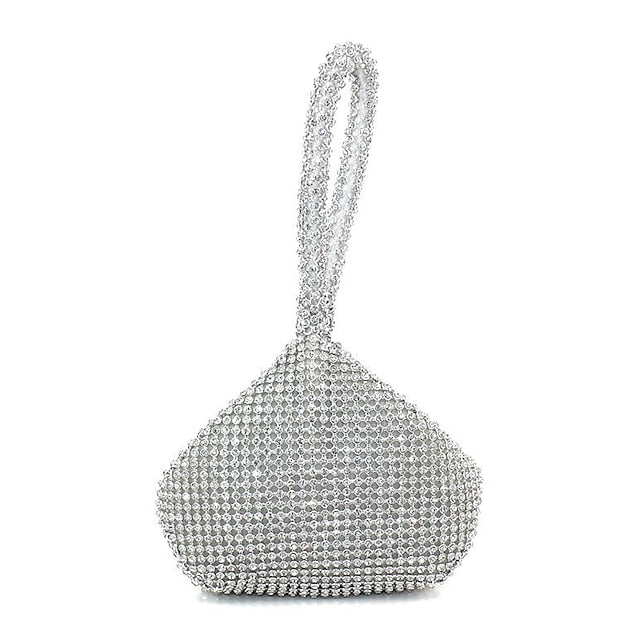 Crystal Evening Elegant Women's - Rhinestone Silver Bag