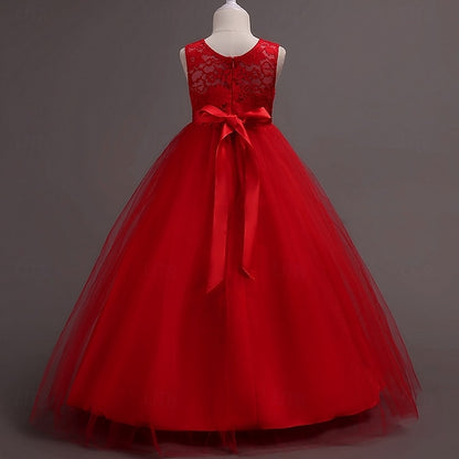 Cosplay Kids Dress Solid Party Girls' Color