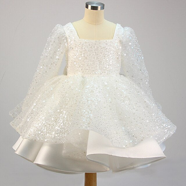 Flower Kids Sequin Dress Long Girls' Girl Party