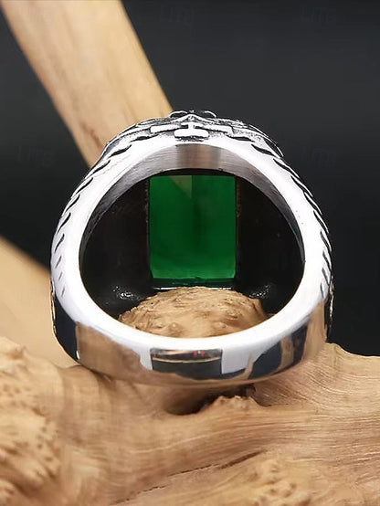 Gemstone Ring Men's Alloy